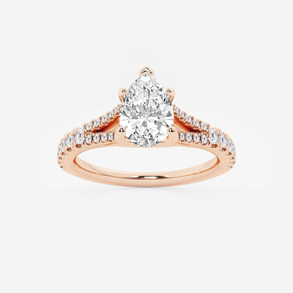 Amelia - Split Shank Side Stones Engagement Ring