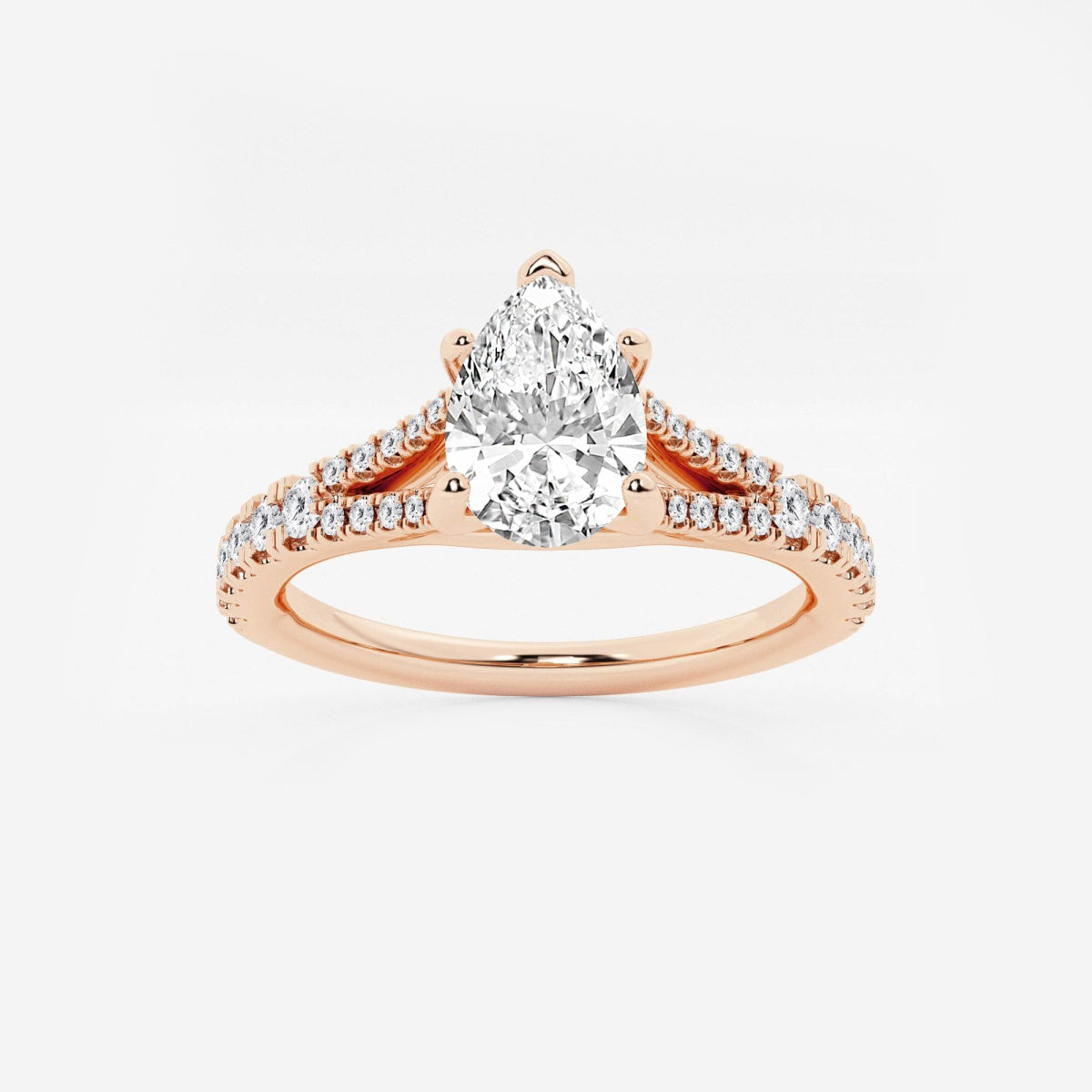 Amelia - Split Shank Side Stones Engagement Ring