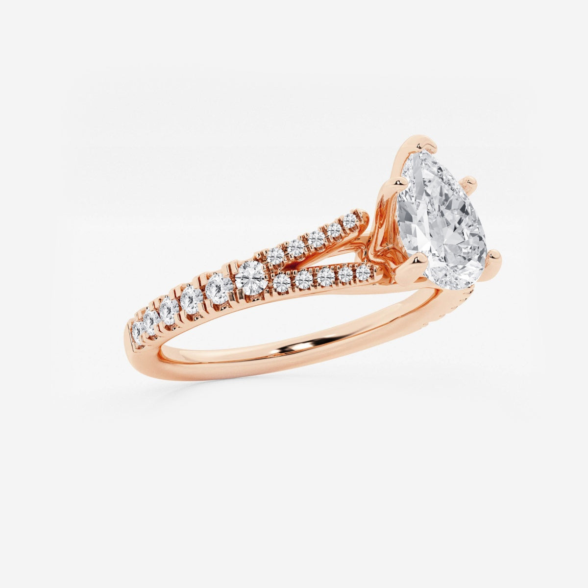 Amelia - Split Shank Side Stones Engagement Ring