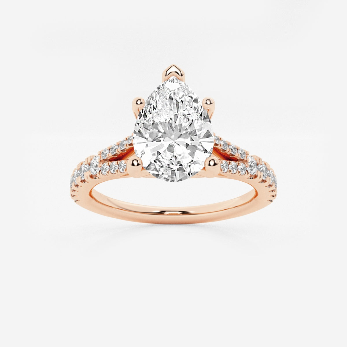 Amelia - Split Shank Side Stones Engagement Ring