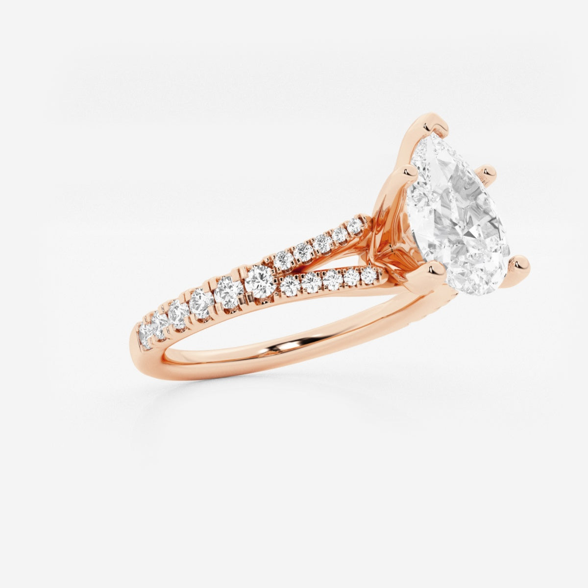 Amelia - Split Shank Side Stones Engagement Ring