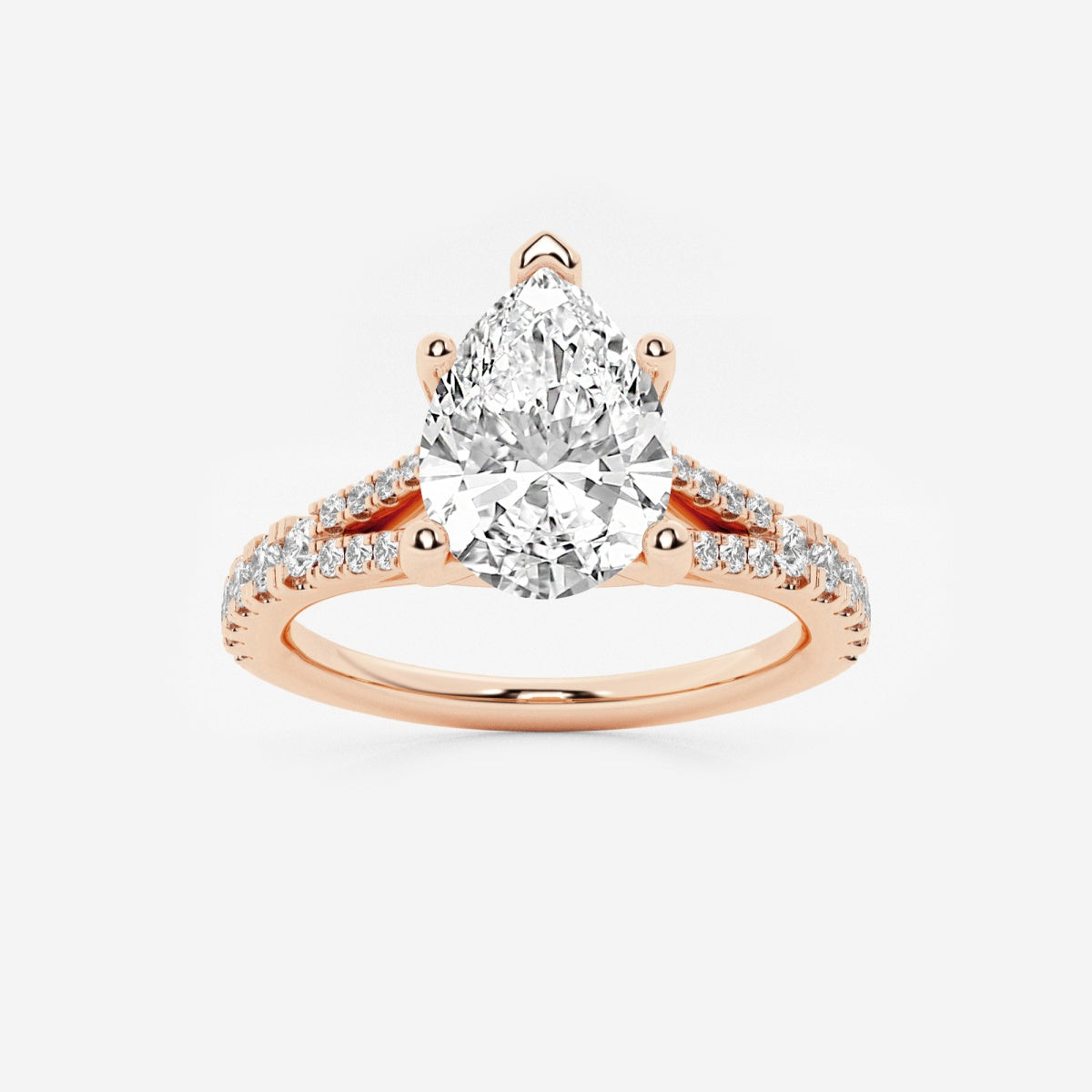 Amelia - Split Shank Side Stones Engagement Ring