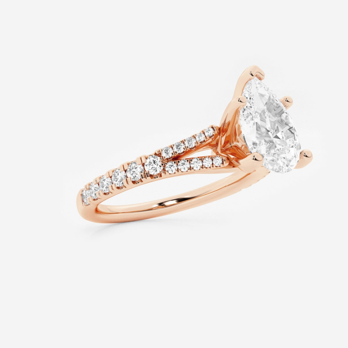 Amelia - Split Shank Side Stones Engagement Ring