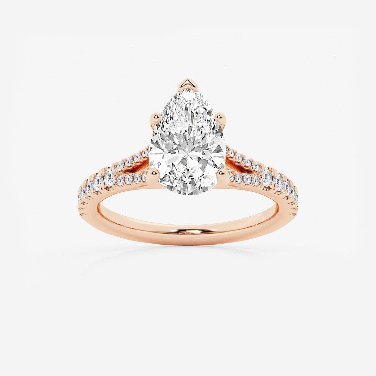 Amelia - Split Shank Side Stones Engagement Ring