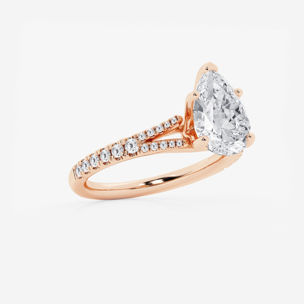 Amelia - Split Shank Side Stones Engagement Ring