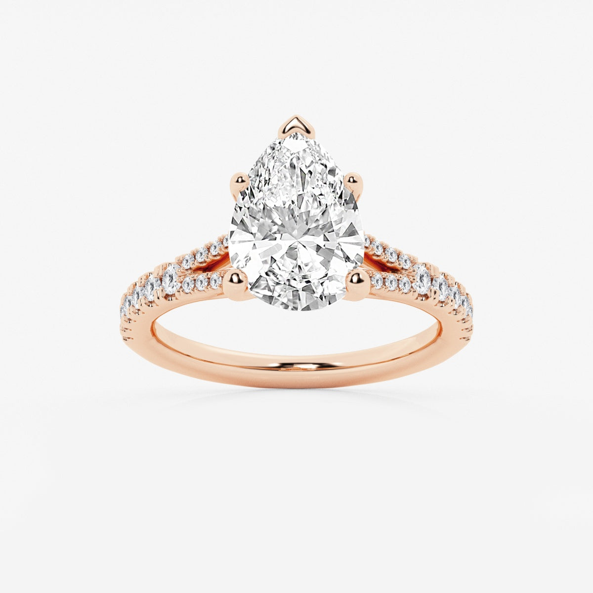 Amelia - Split Shank Side Stones Engagement Ring