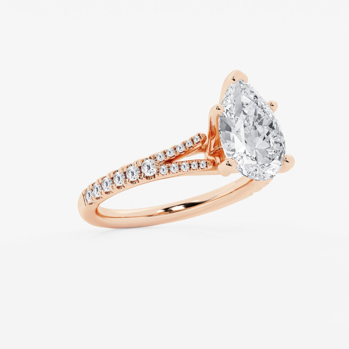 Amelia - Split Shank Side Stones Engagement Ring