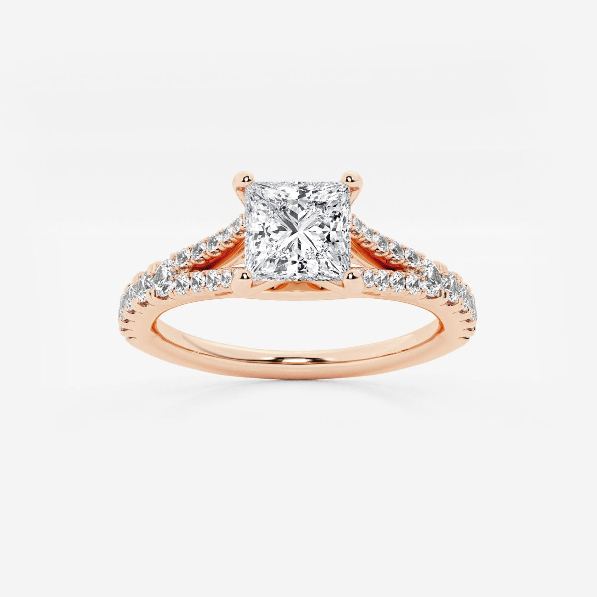 Amelia - Split Shank Side Stones Engagement Ring