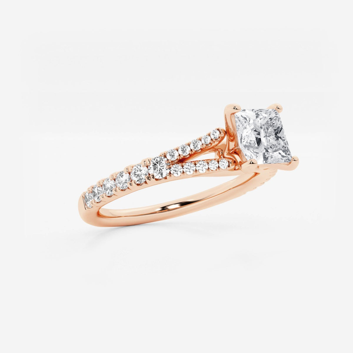 Amelia - Split Shank Side Stones Engagement Ring