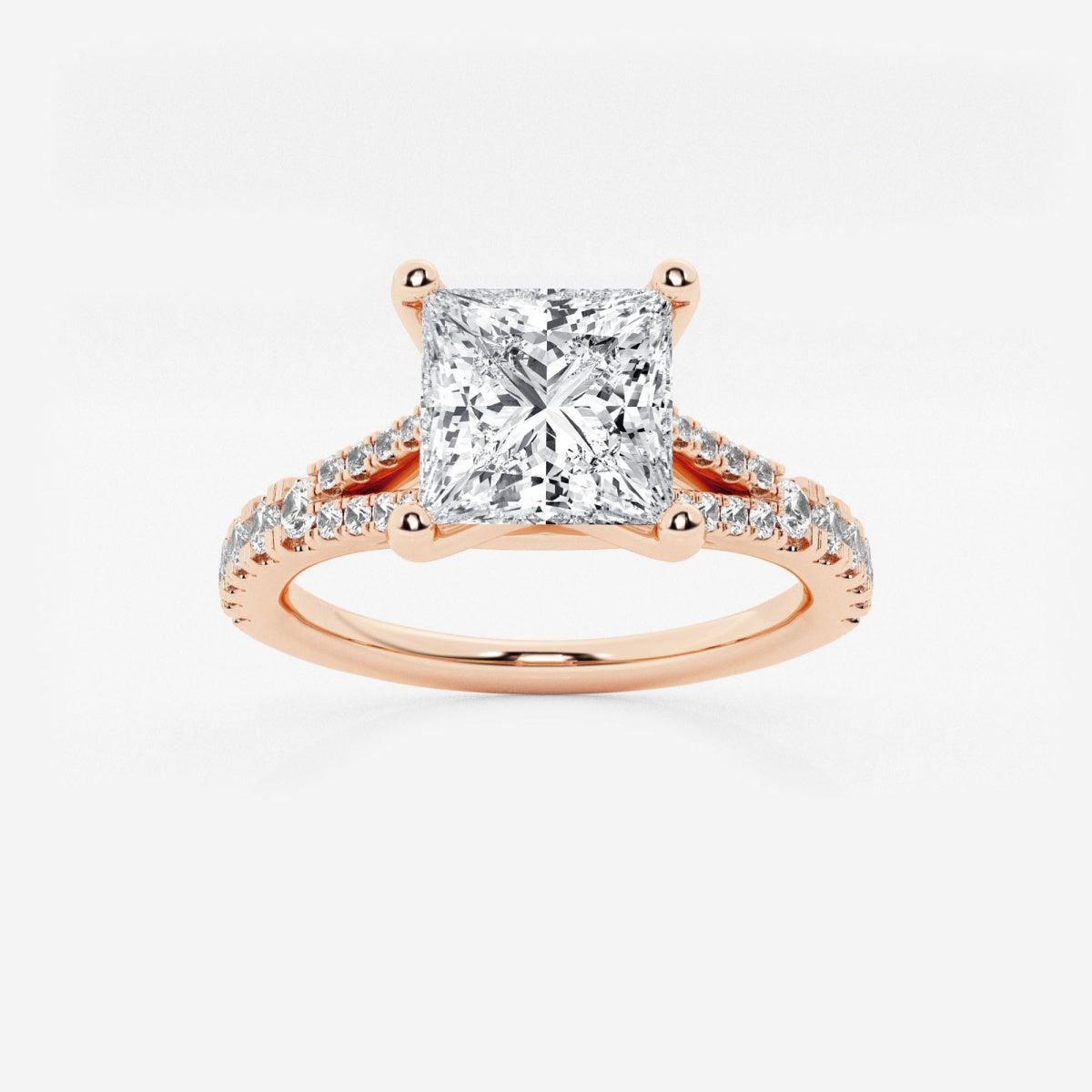 Amelia - Split Shank Side Stones Engagement Ring