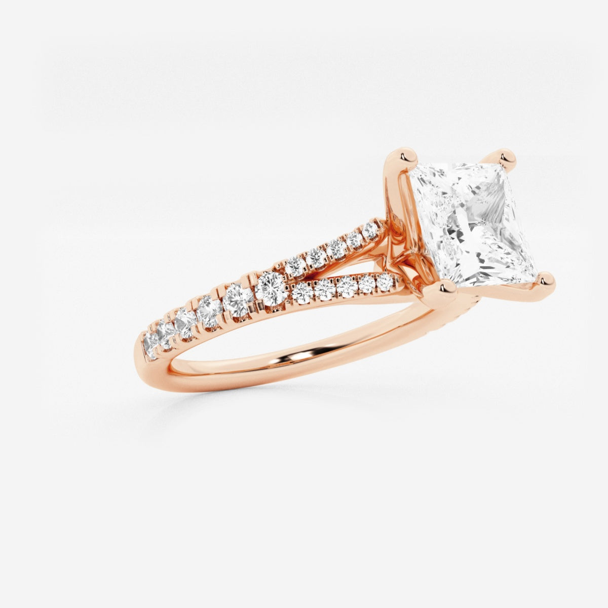 Amelia - Split Shank Side Stones Engagement Ring