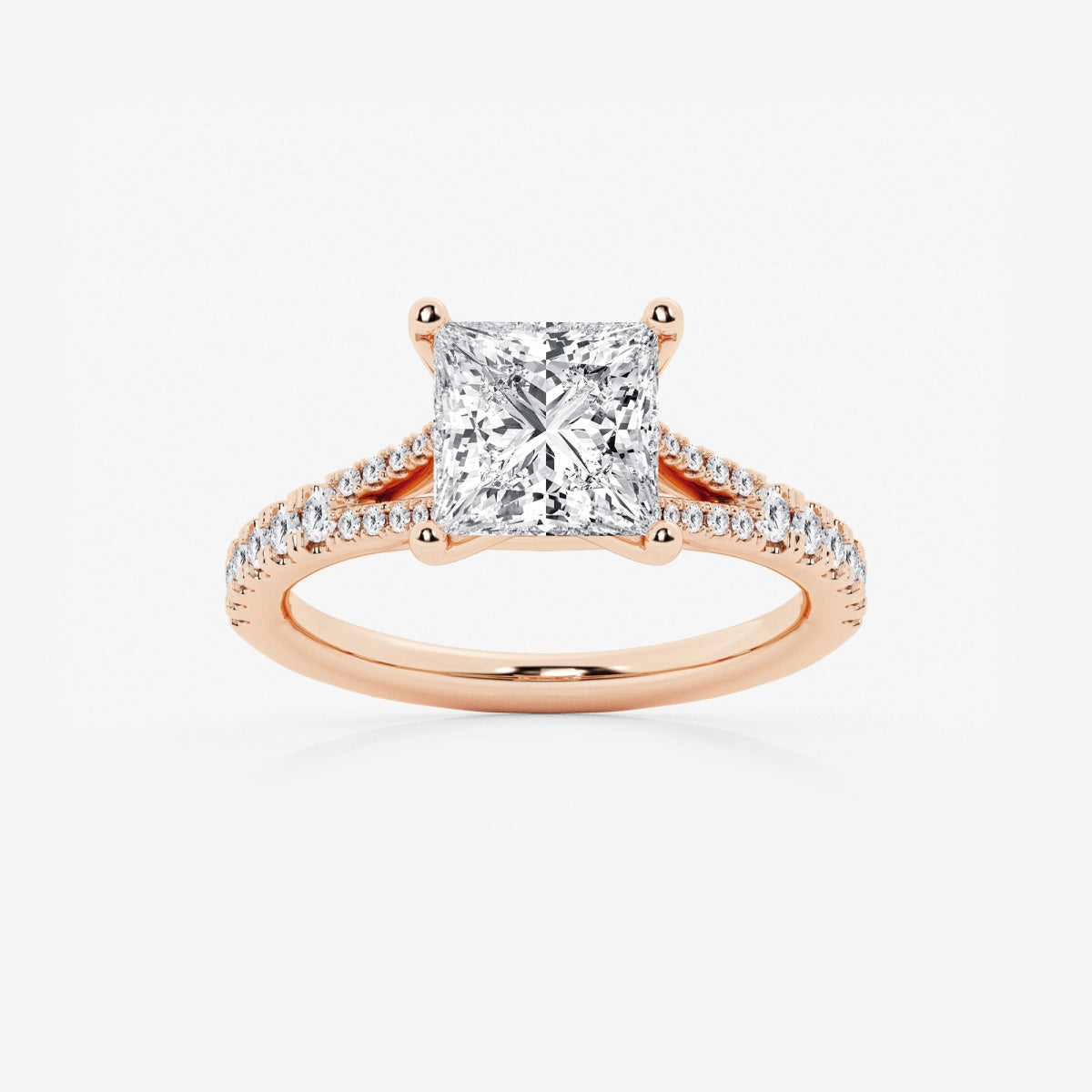 Amelia - Split Shank Side Stones Engagement Ring