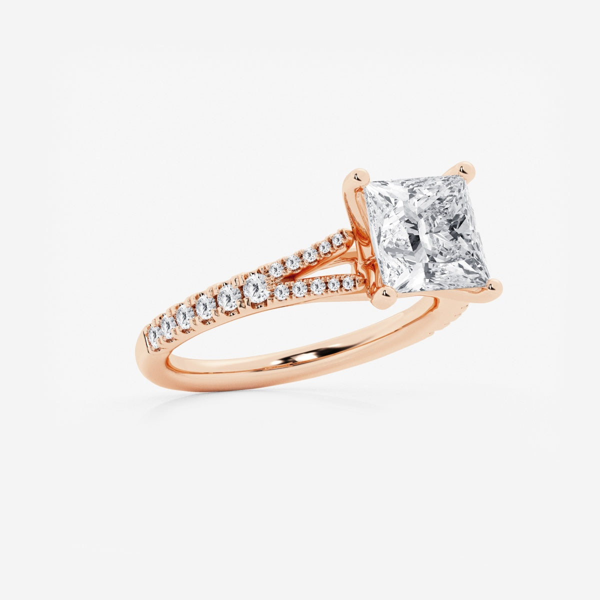 Amelia - Split Shank Side Stones Engagement Ring