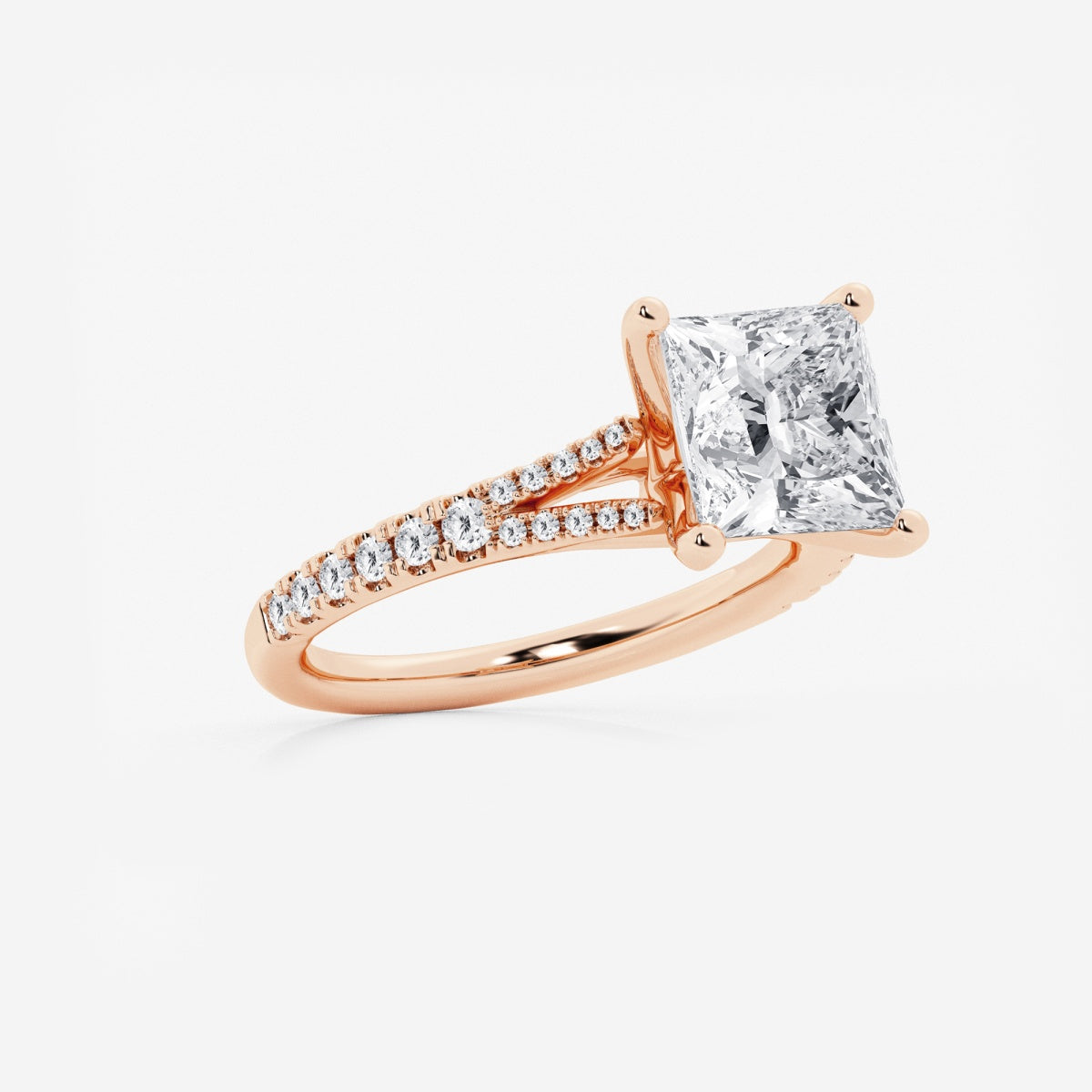 Amelia - Split Shank Side Stones Engagement Ring