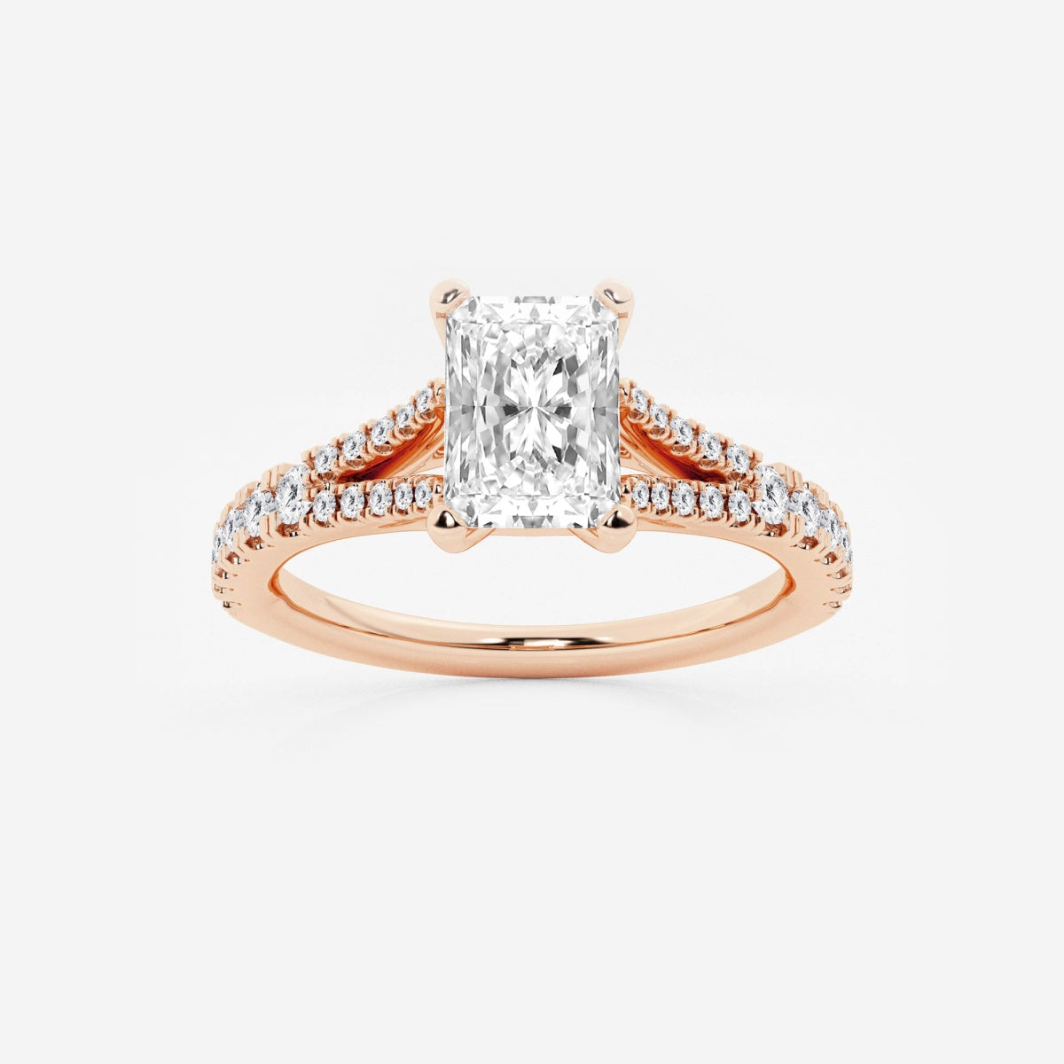 Amelia - Split Shank Side Stones Engagement Ring