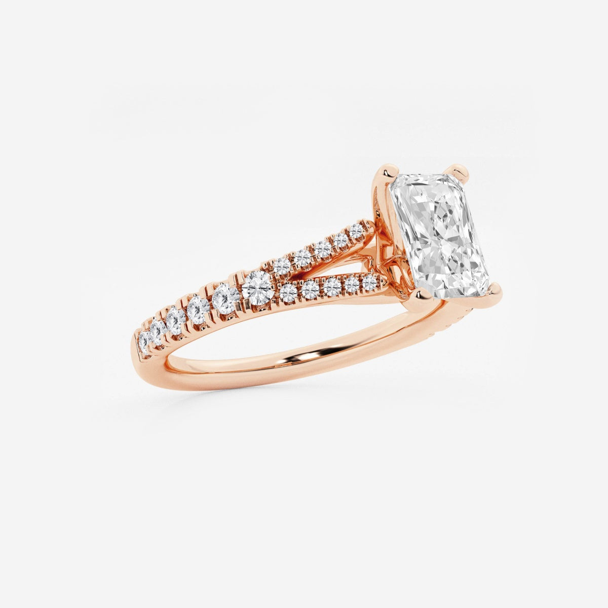 Amelia - Split Shank Side Stones Engagement Ring