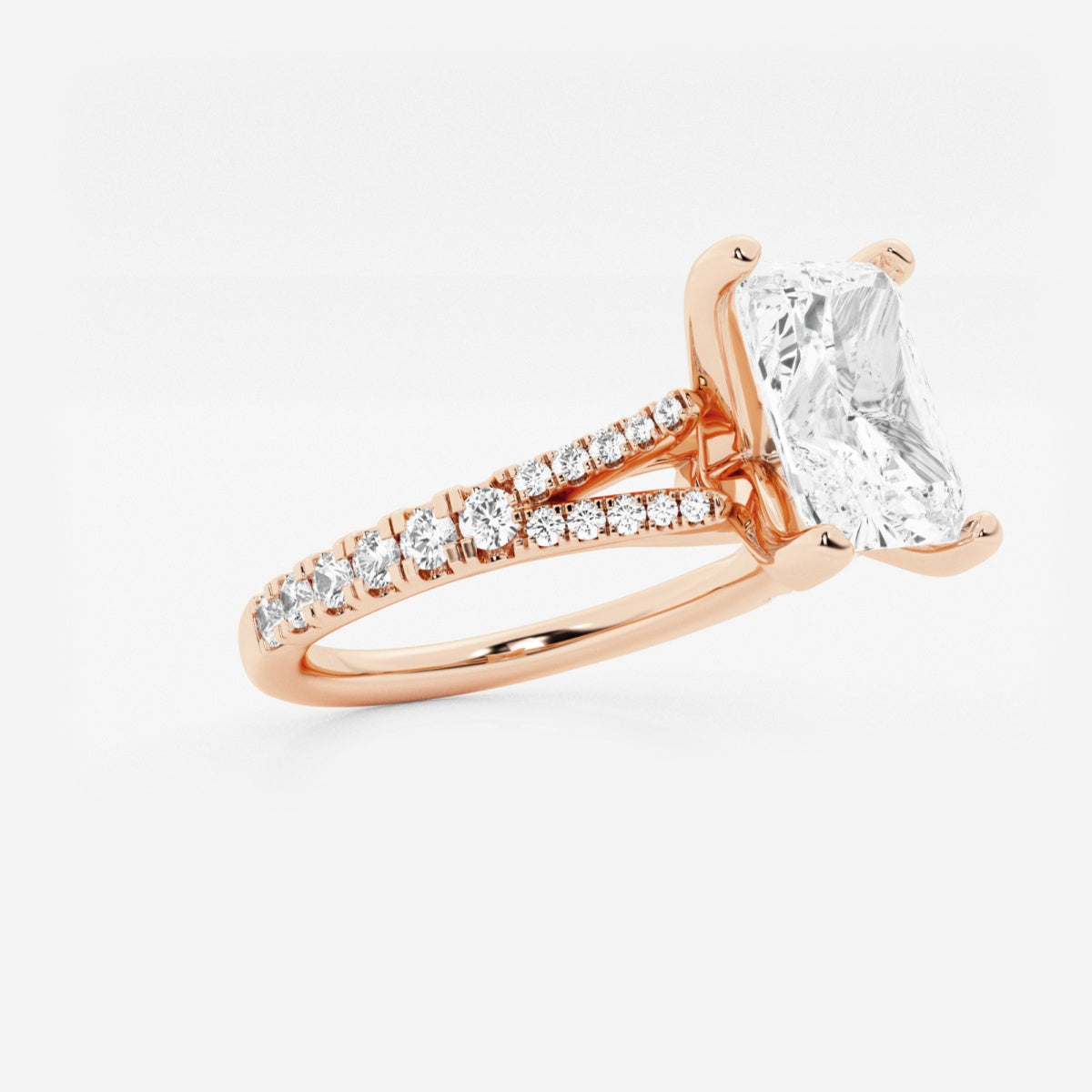 Amelia - Split Shank Side Stones Engagement Ring