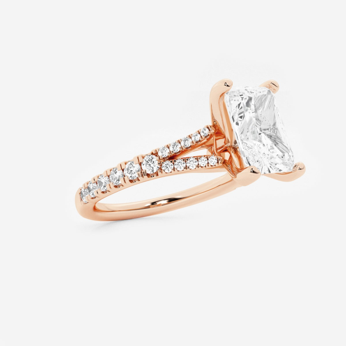 Amelia - Split Shank Side Stones Engagement Ring