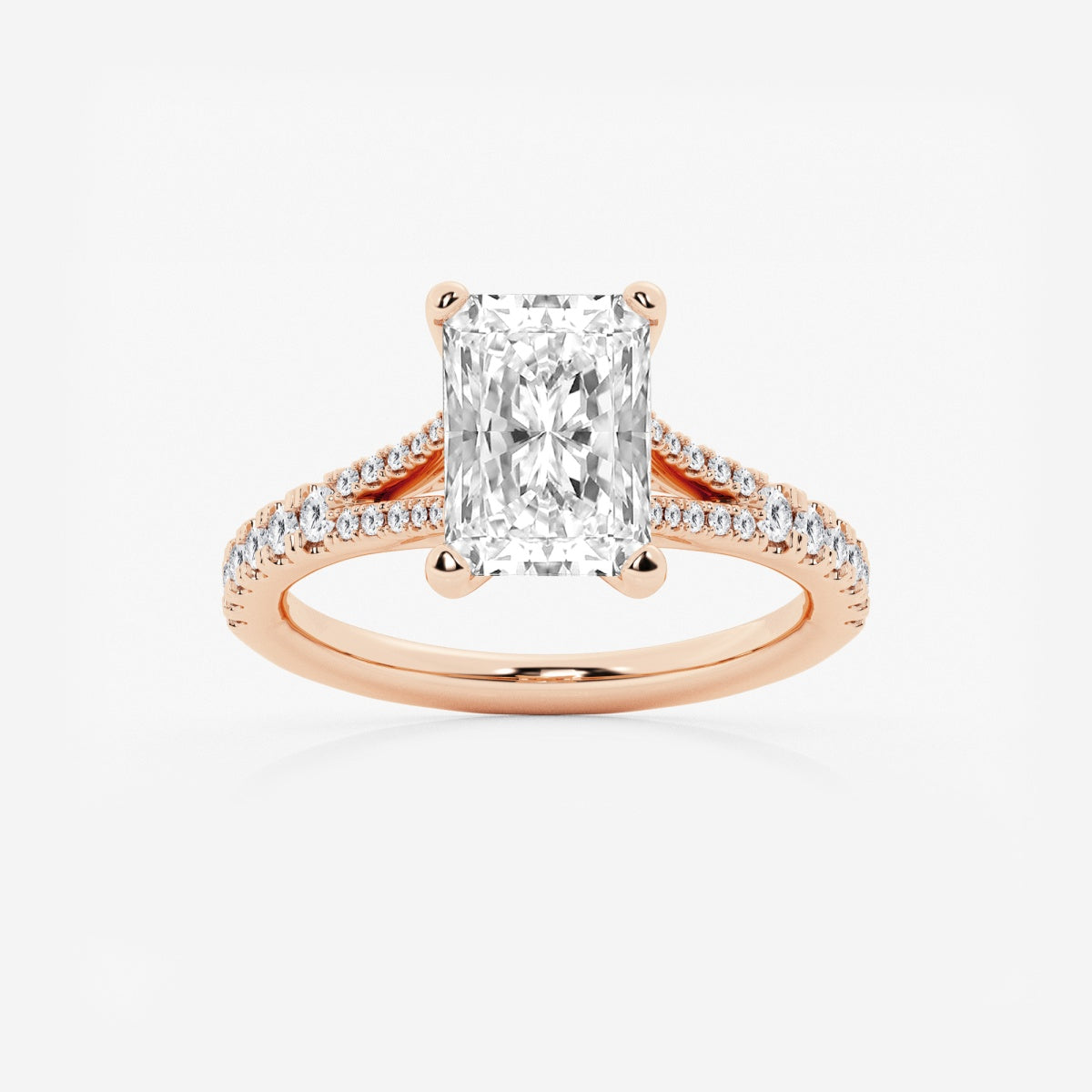 Amelia - Split Shank Side Stones Engagement Ring