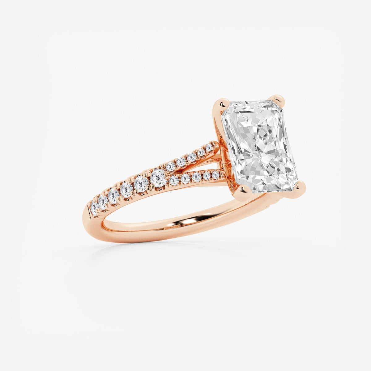 Amelia - Split Shank Side Stones Engagement Ring