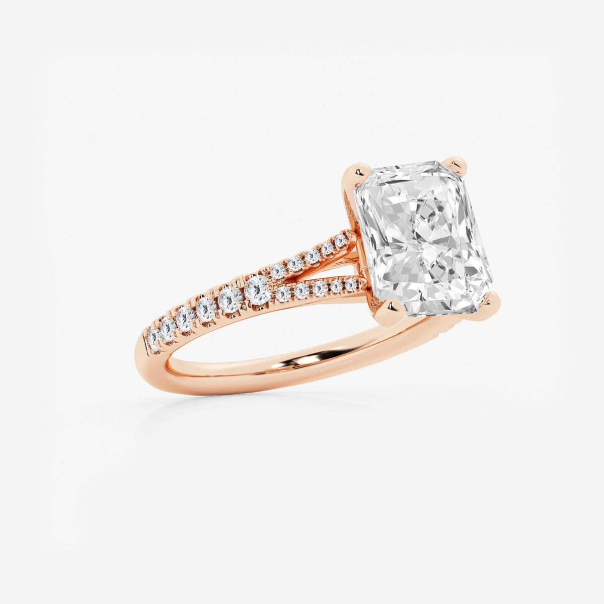 Amelia - Split Shank Side Stones Engagement Ring