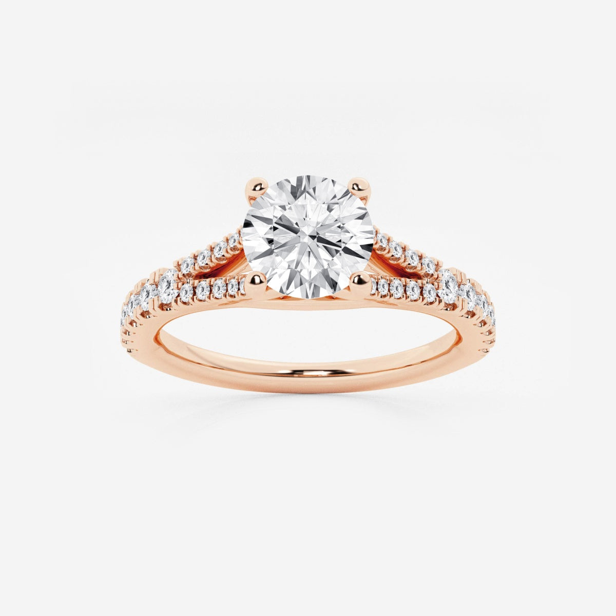 Amelia - Split Shank Side Stones Engagement Ring