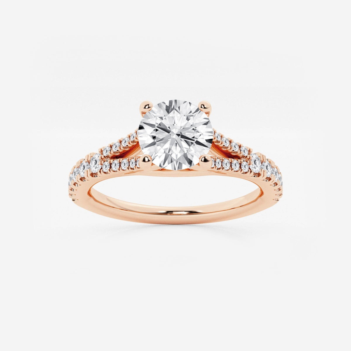 Amelia - Split Shank Side Stones Engagement Ring