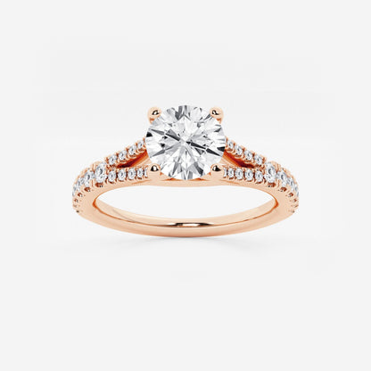 Amelia - Split Shank Side Stones Engagement Ring