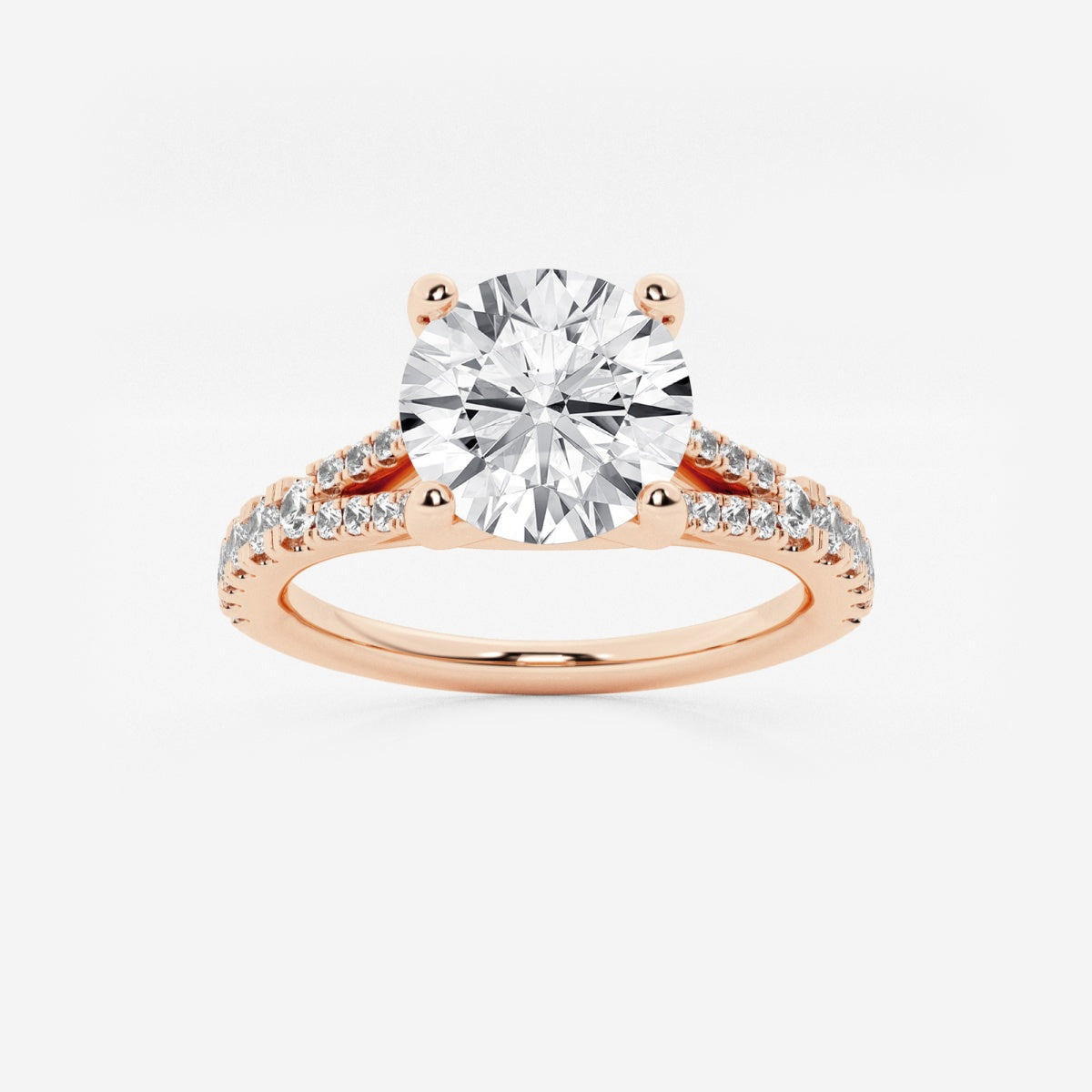 Amelia - Split Shank Side Stones Engagement Ring