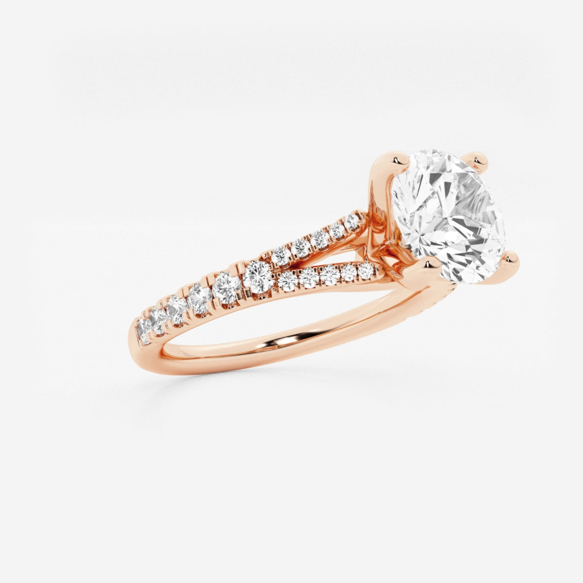 Amelia - Split Shank Side Stones Engagement Ring