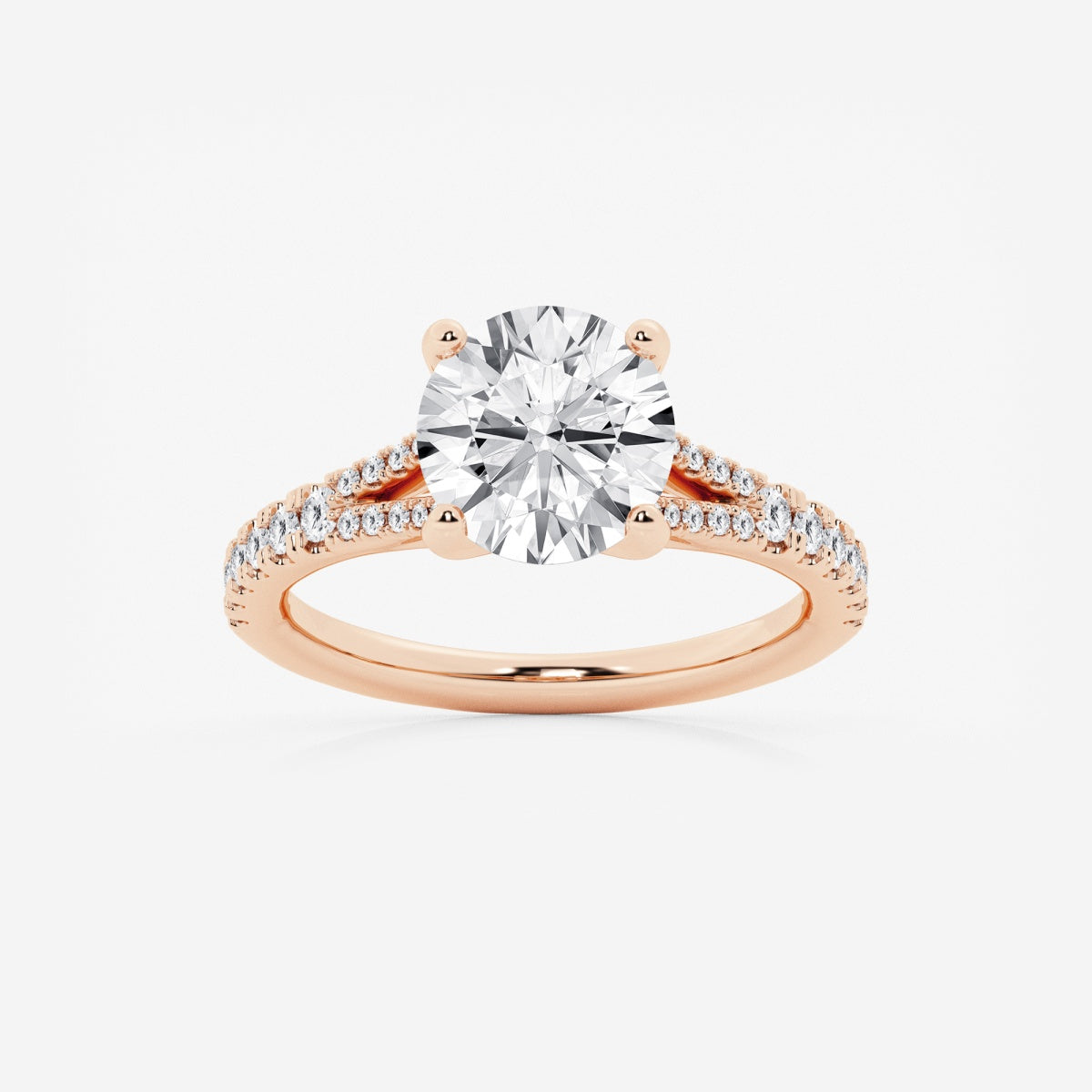 Amelia - Split Shank Side Stones Engagement Ring