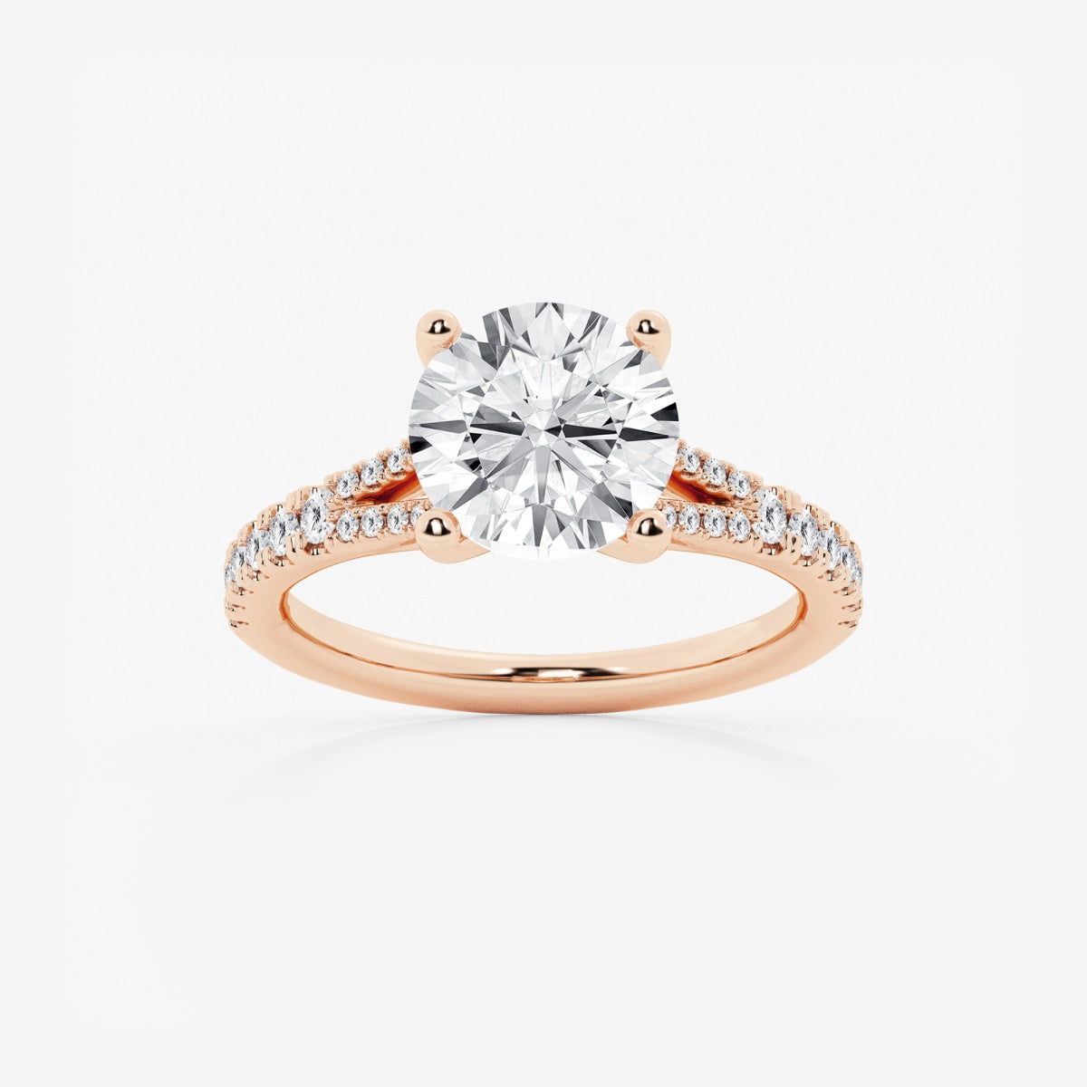 Amelia - Split Shank Side Stones Engagement Ring