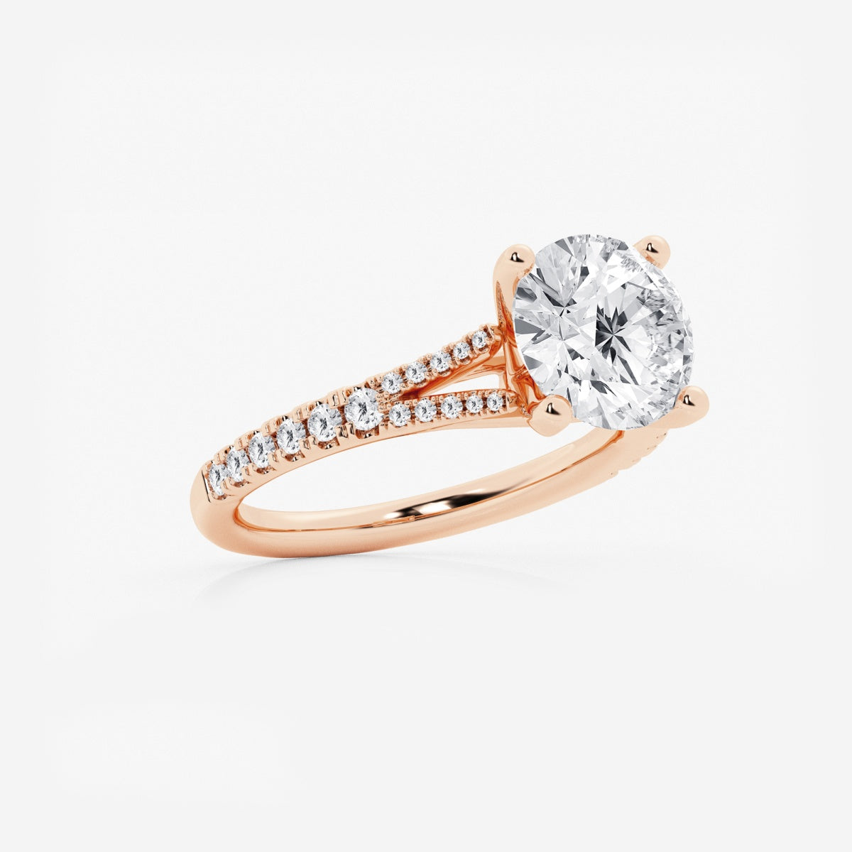 Amelia - Split Shank Side Stones Engagement Ring