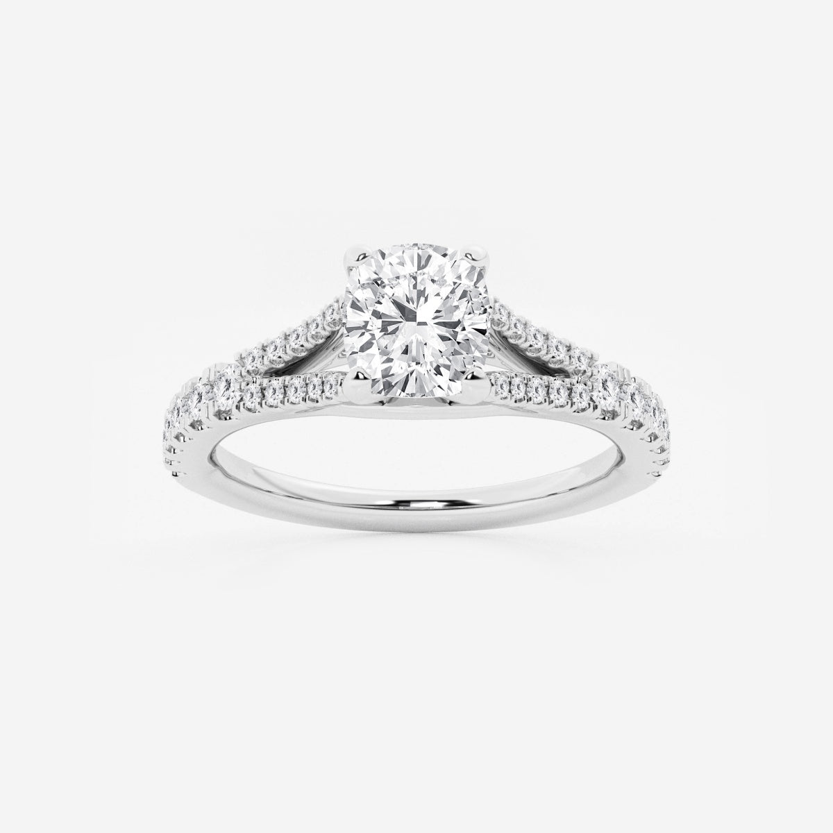 Amelia - Split Shank Side Stones Engagement Ring