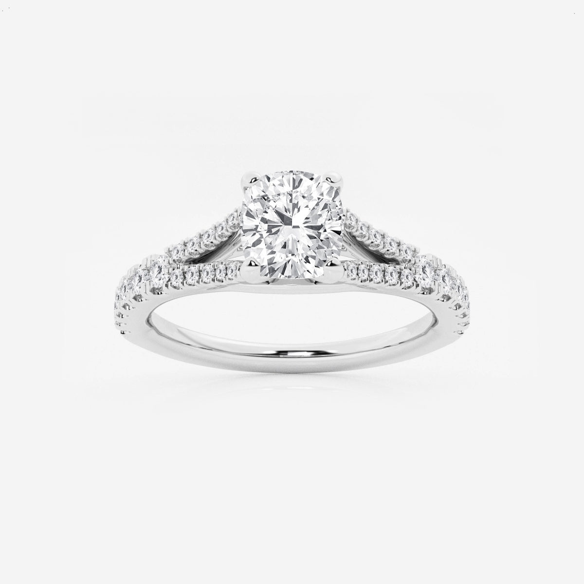 Amelia - Split Shank Side Stones Engagement Ring