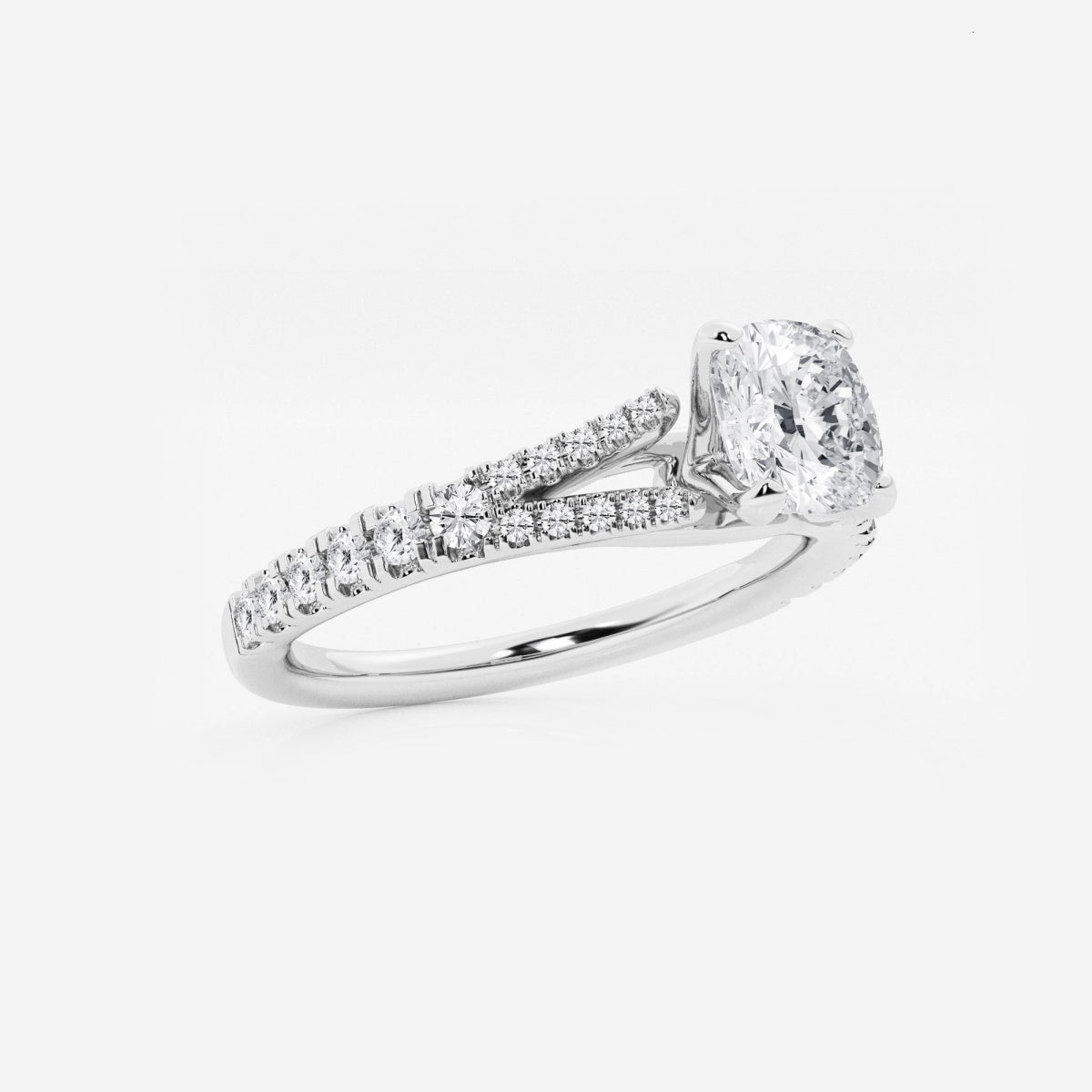 Amelia - Split Shank Side Stones Engagement Ring