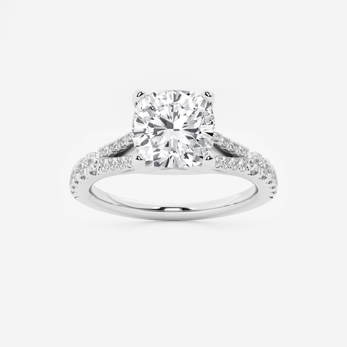 Amelia - Split Shank Side Stones Engagement Ring