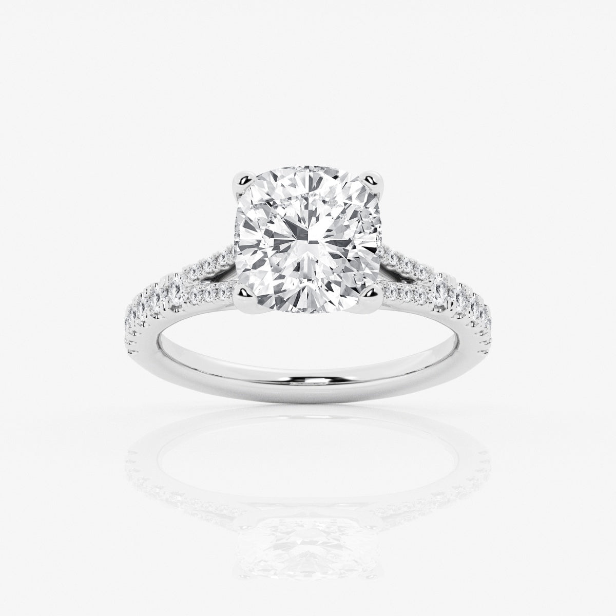 Amelia - Split Shank Side Stones Engagement Ring