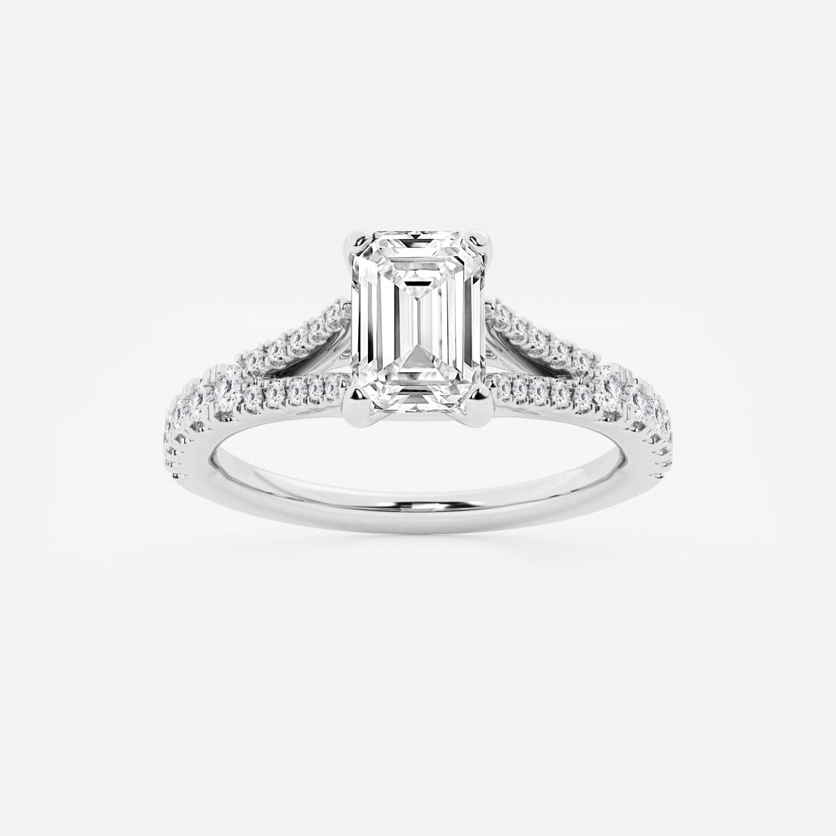 Amelia - Split Shank Side Stones Engagement Ring