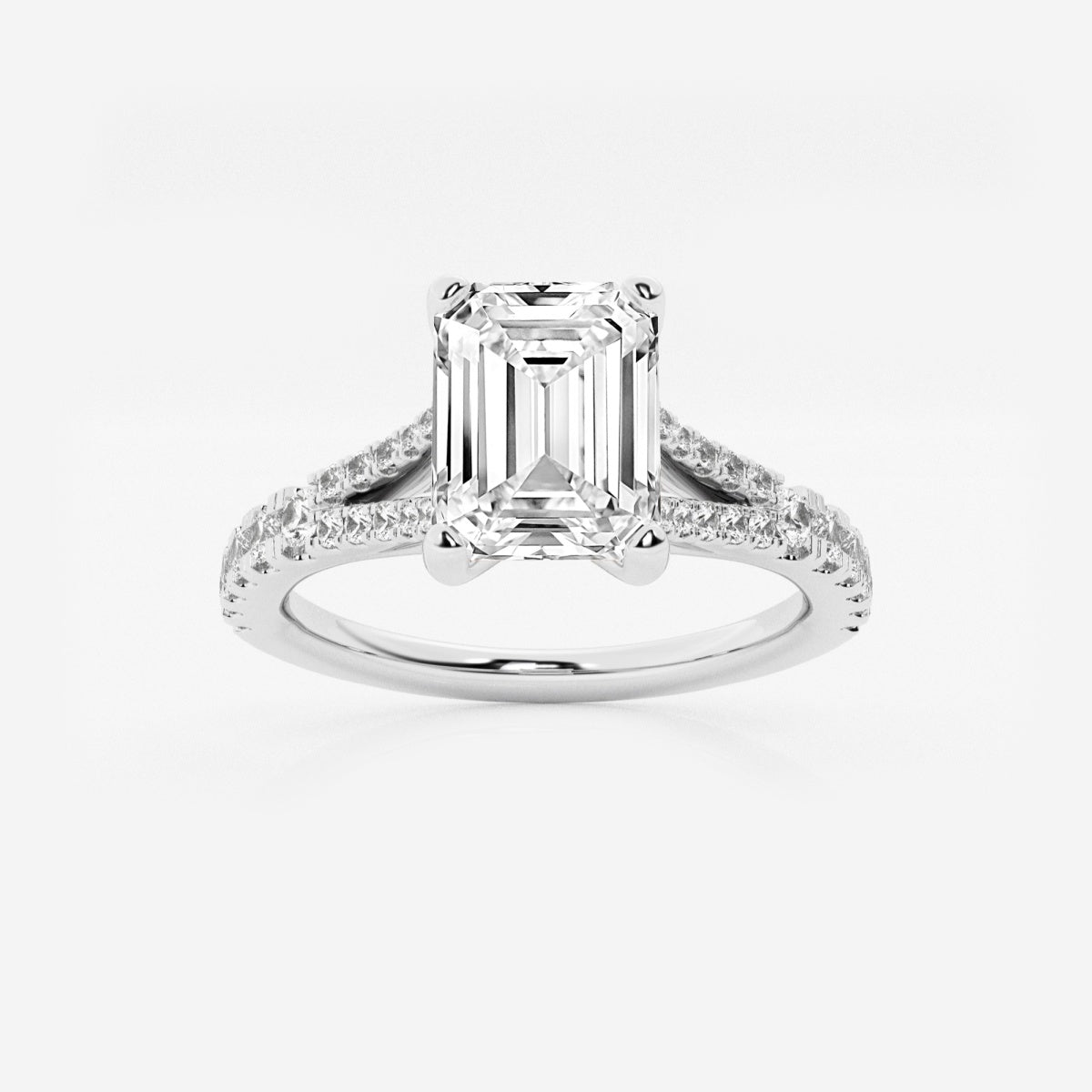 Amelia - Split Shank Side Stones Engagement Ring