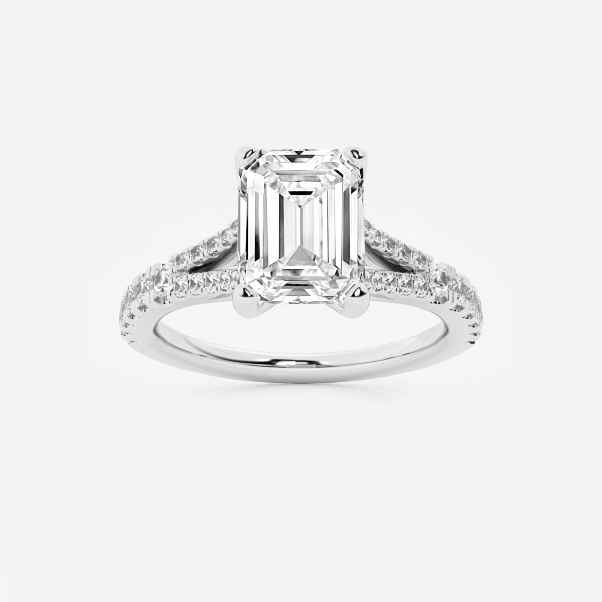 Amelia - Split Shank Side Stones Engagement Ring