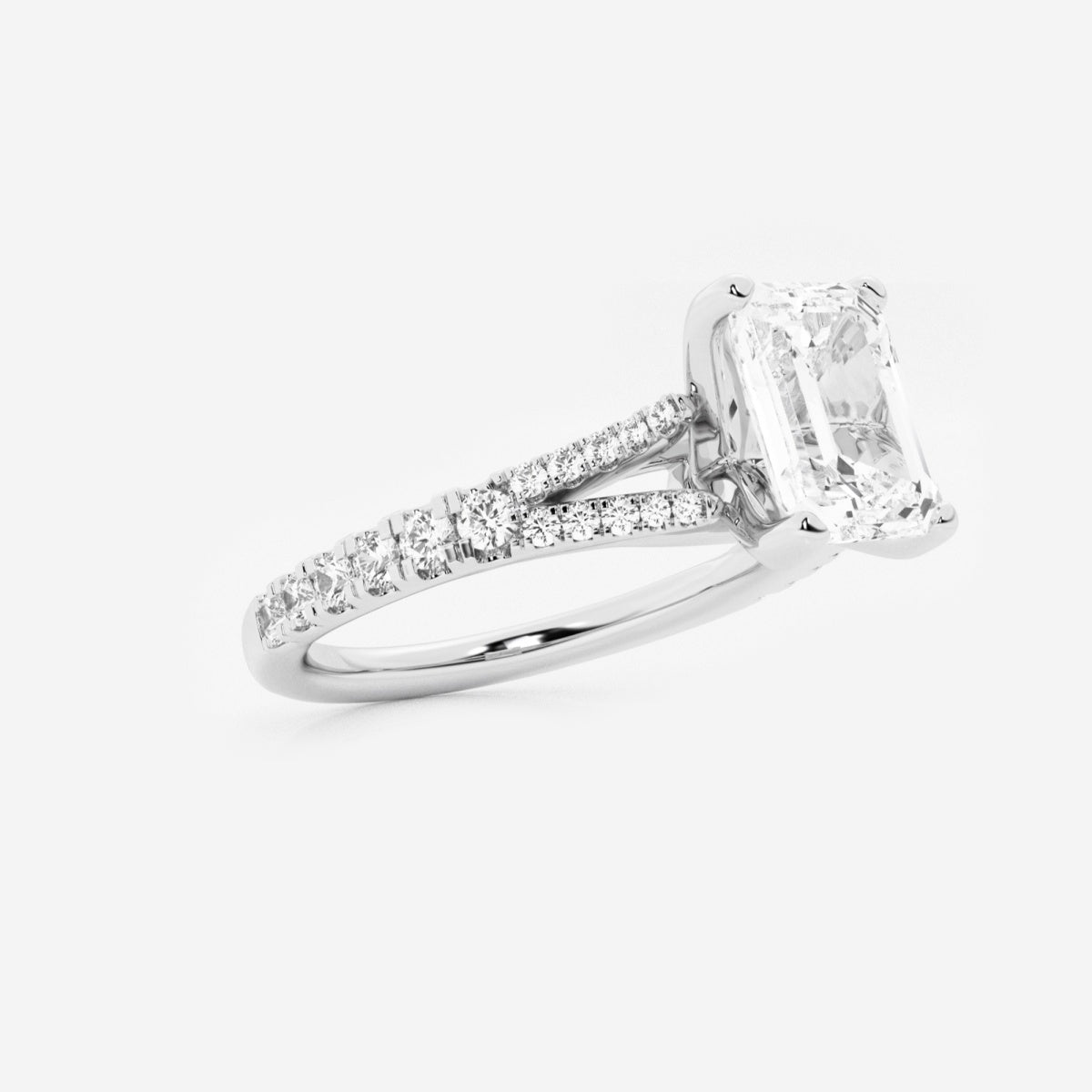 Amelia - Split Shank Side Stones Engagement Ring