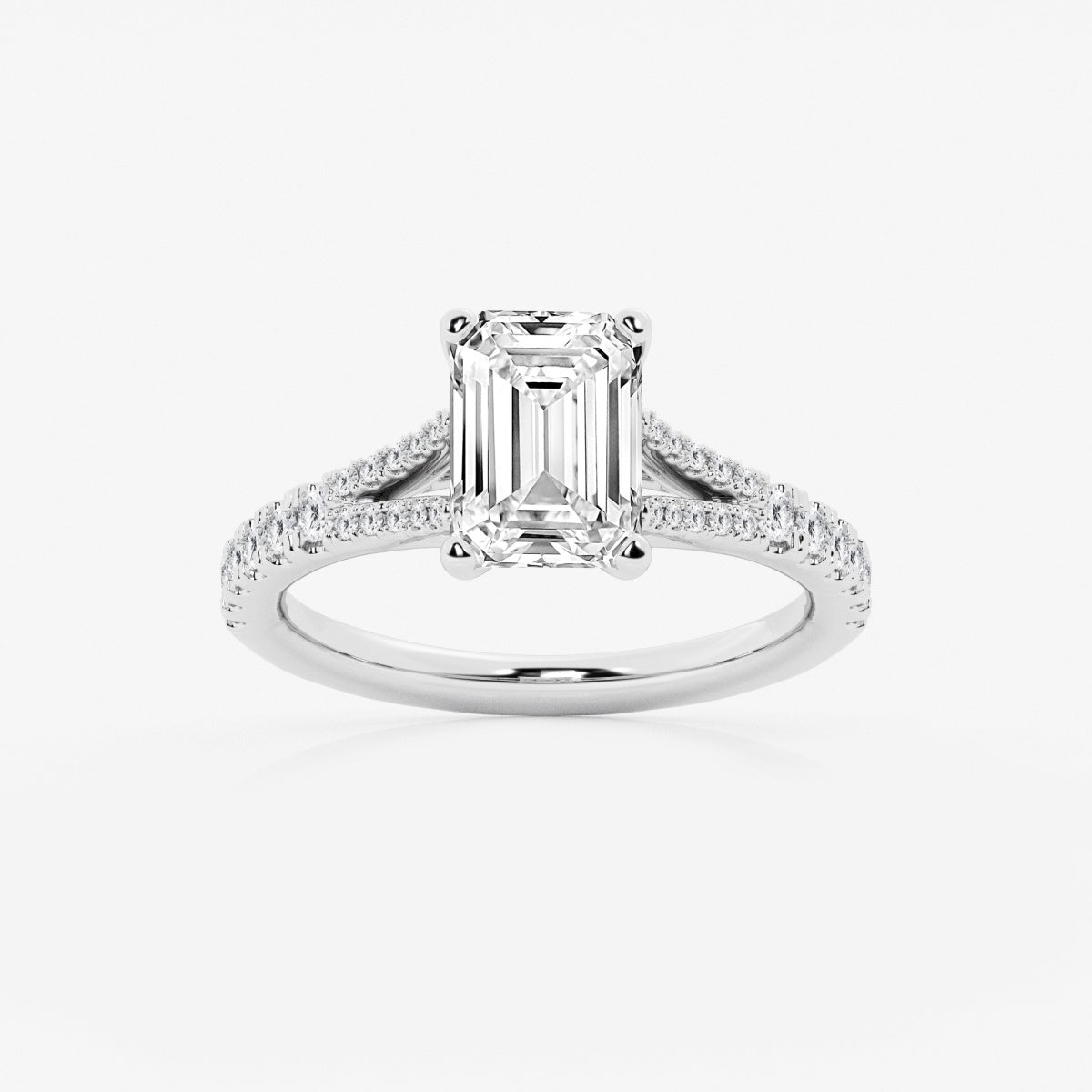 Amelia - Split Shank Side Stones Engagement Ring