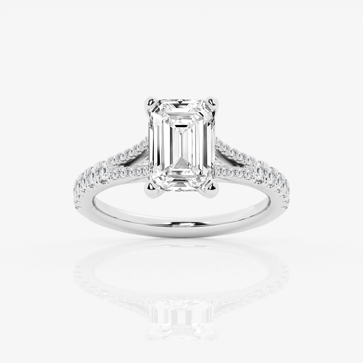 Amelia - Split Shank Side Stones Engagement Ring