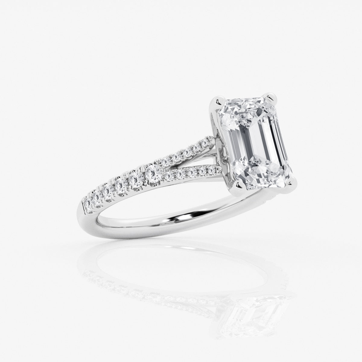 Amelia - Split Shank Side Stones Engagement Ring