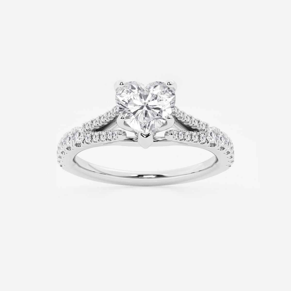 Amelia - Split Shank Side Stones Engagement Ring