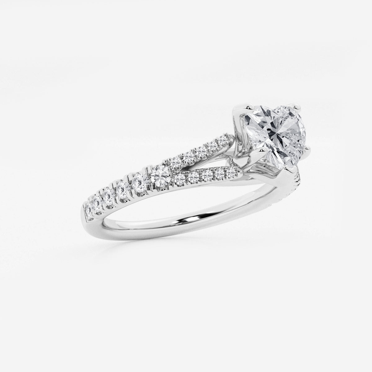 Amelia - Split Shank Side Stones Engagement Ring