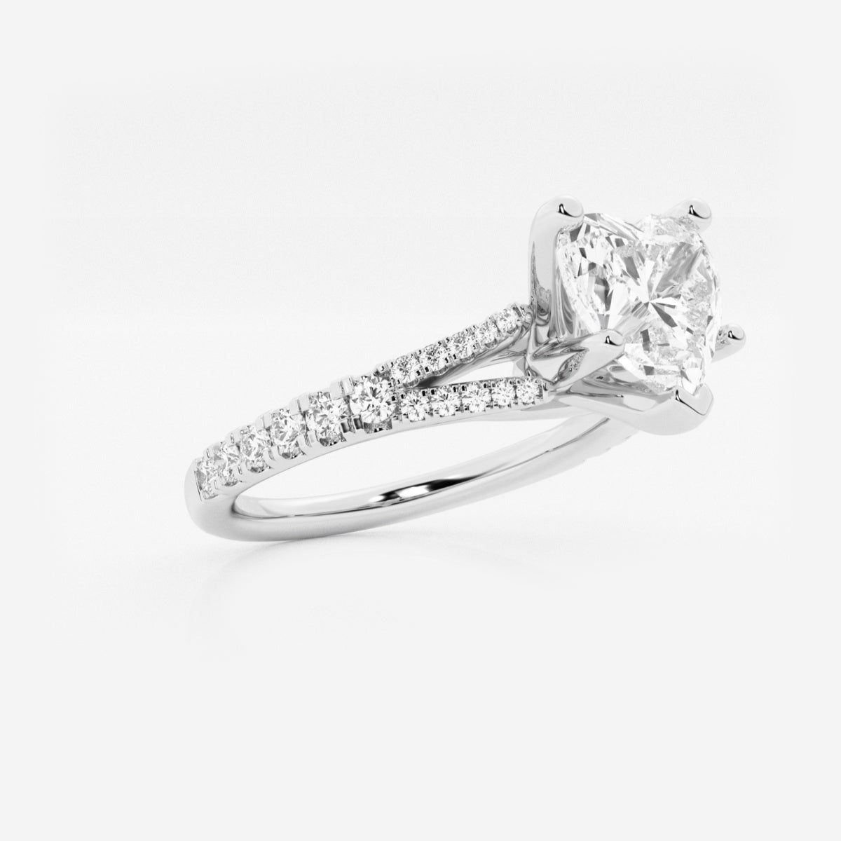 Amelia - Split Shank Side Stones Engagement Ring