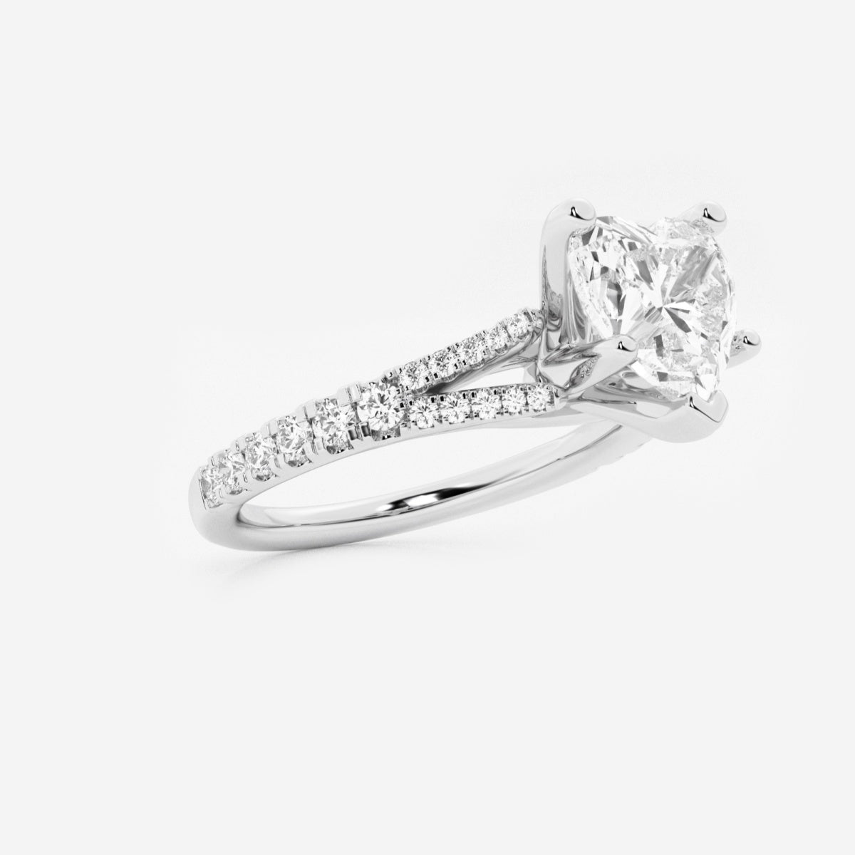 Amelia - Split Shank Side Stones Engagement Ring