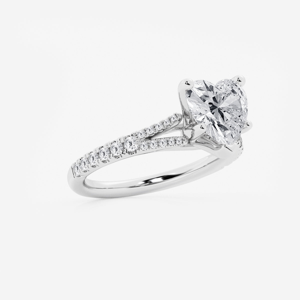 Amelia - Split Shank Side Stones Engagement Ring